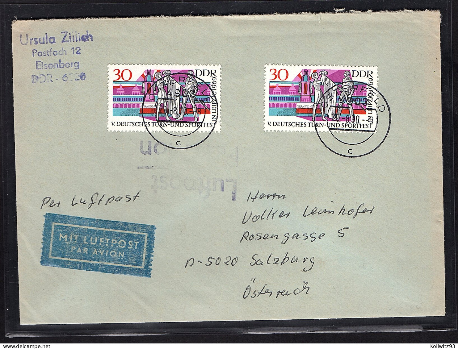 DDR., Auslandbrief Mit Me.F. Mi.-Nr. 1488 - Lettres & Documents