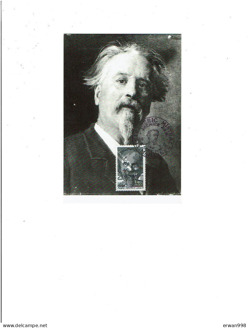 13 MAILLANE Cachet 1er Jour 6/9/1990 Frédéric Mistral écrivain Provençal Occitan  Félibrige 1207 - Cachets Commémoratifs