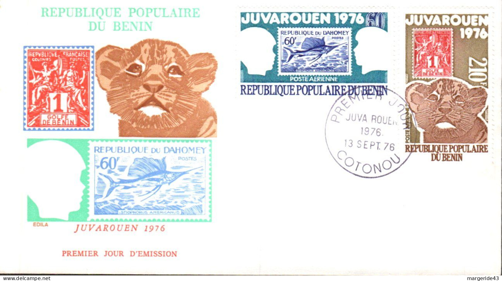 BENIN FDC 1976 JUVAROUEN - Bénin – Dahomey (1960-...)