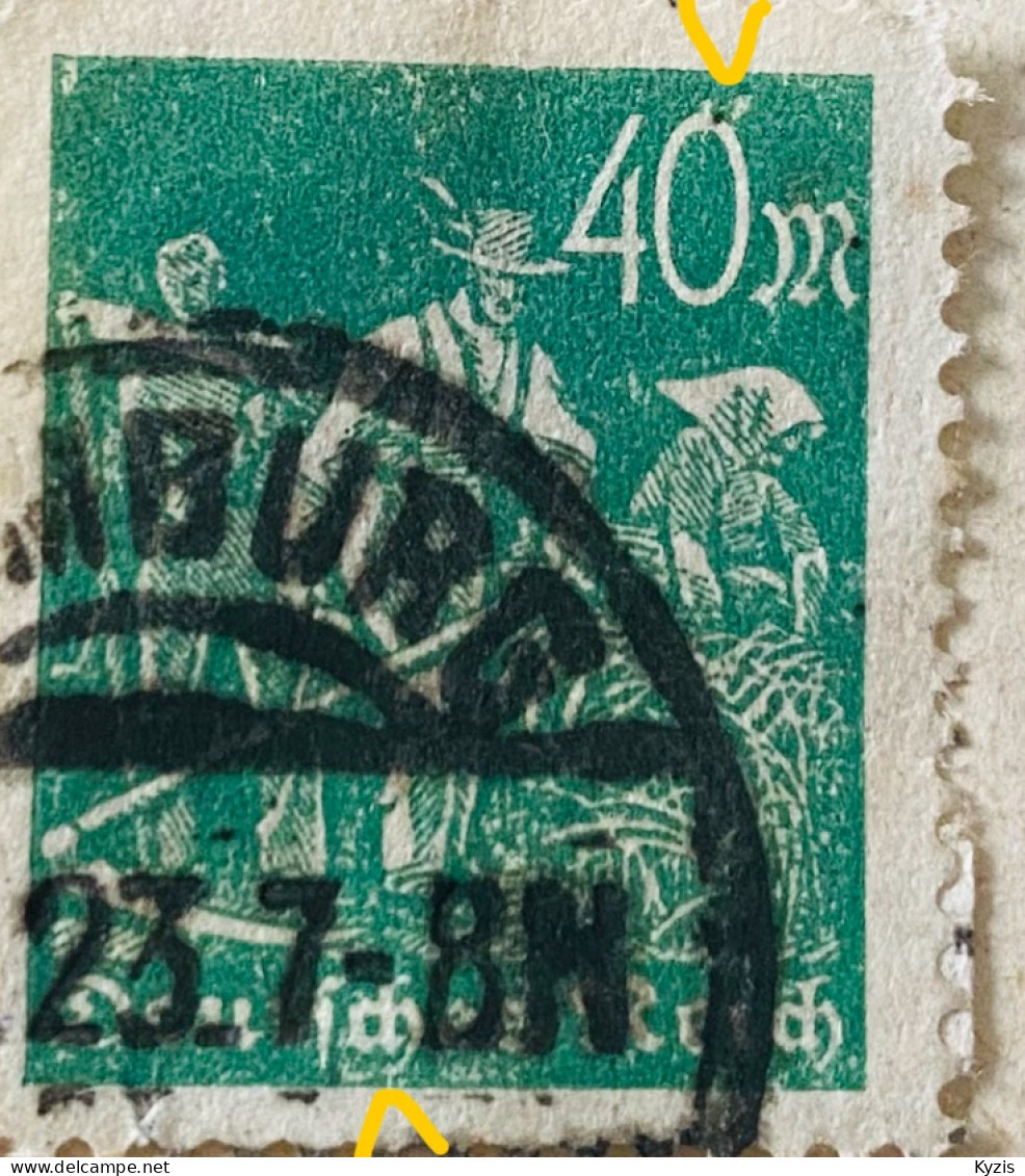 Allemagne/Empire -  #227 40M Farmers, Vert - VARIÉTÉ - Oblitérés