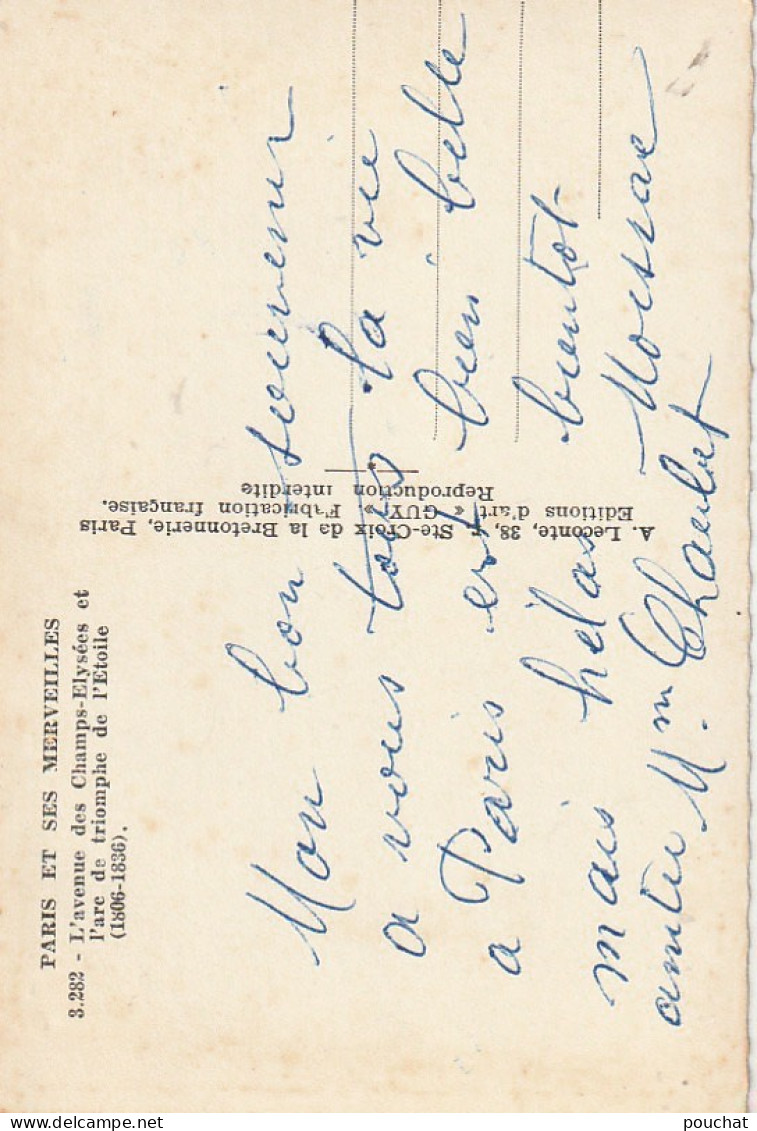 XXX -(75) PARIS - L' AVENUE DES CHAMPS ELYSEES ET L' ARC DE TRIOMPHE DE L' ETOILE - 2 SCANS - District 08