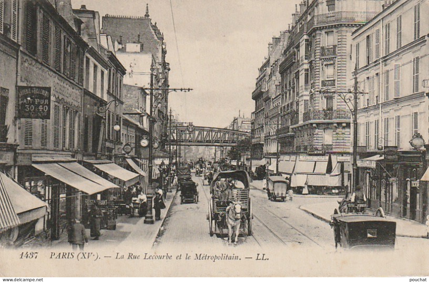 XXX -(75) PARIS - LA RUE LECOURBE ET LE METROPOLITAIN - ANIMATION - 2 SCANS - Distrito: 15