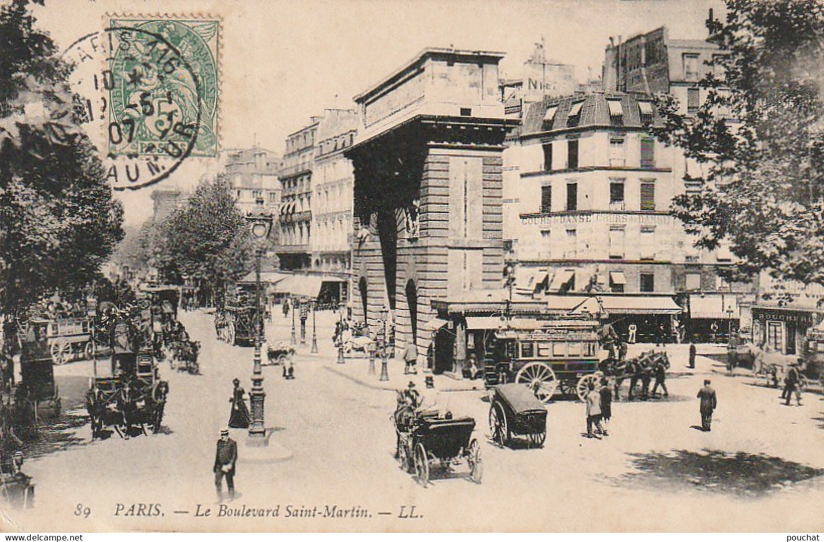 XXX -(75) PARIS -  LE BOULEVARD SAINT MARTIN - ANIMATION - VOITURES HIPPOMOBILES  - 2 SCANS - Distrito: 10