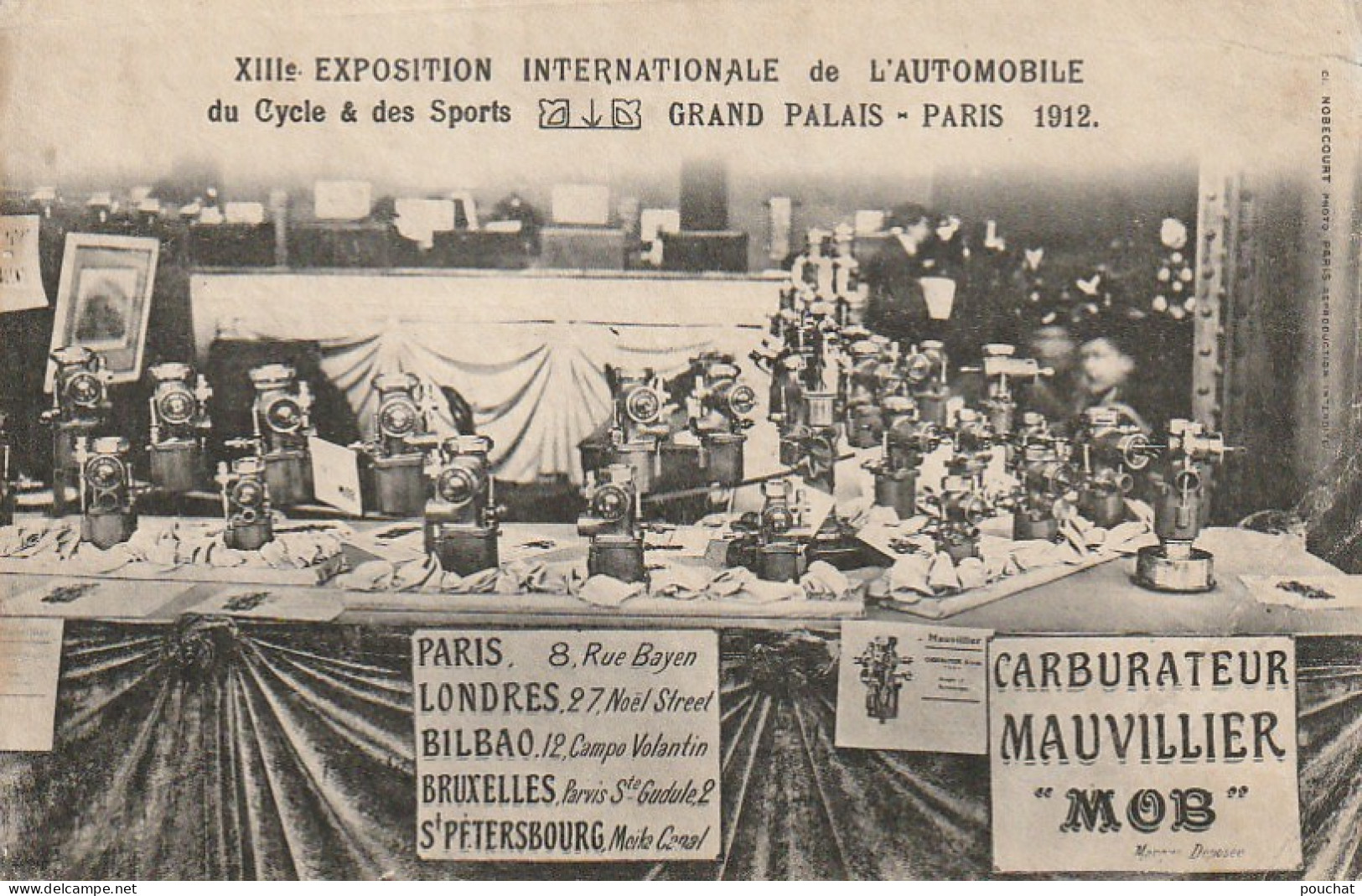 XXX -(75) PARIS 1912 - XIIIe EXPOSITION INT.  DE L' AUTOMOBILE , DU CYCLE & DES SPORTS  - CARBURATEUR MAUVILLIER " MOB " - Exposiciones