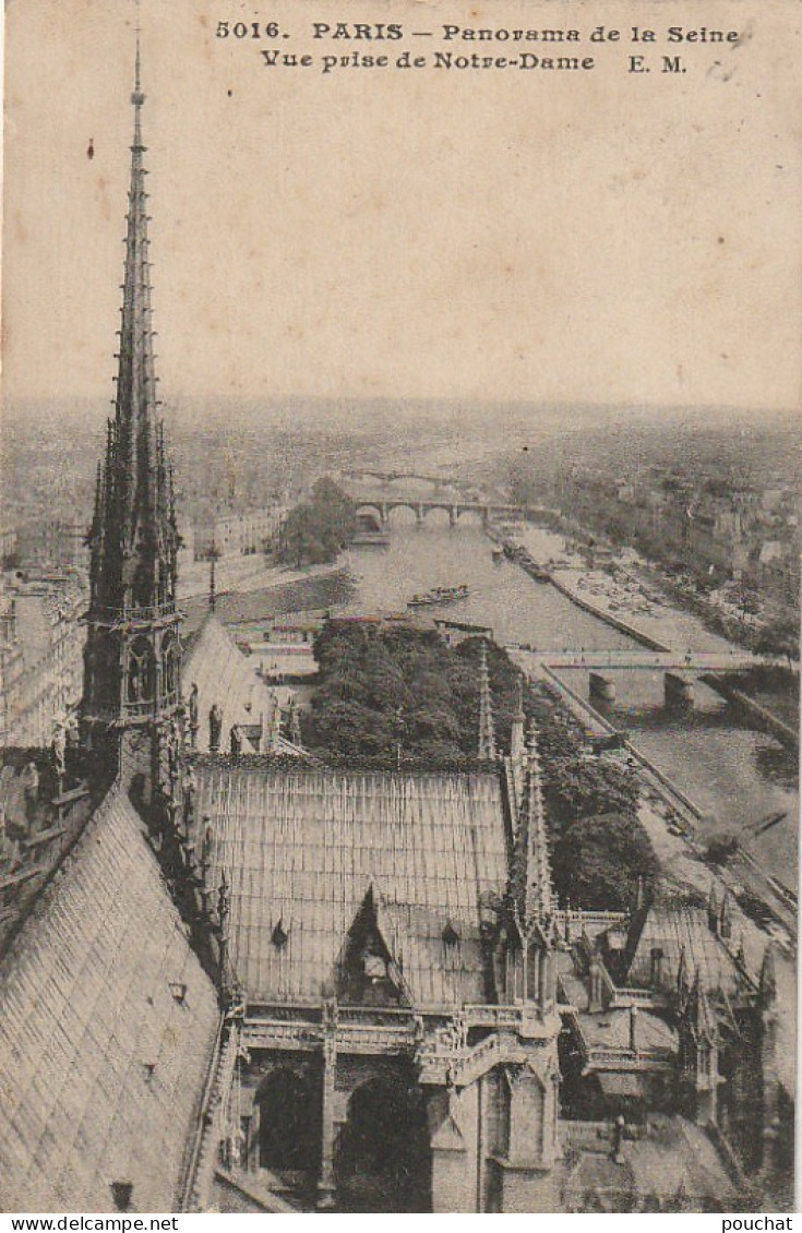 XXX -(75) PARIS - PANORAMA DE LA SEINE - VUE PRISE DE NOTRE DAME - 2 SCANS - Notre Dame De Paris