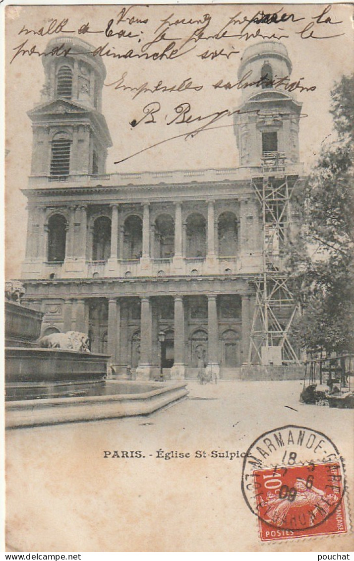 XXX -(75) PARIS - EGLISE ST SULPICE - 2 SCANS - Kirchen