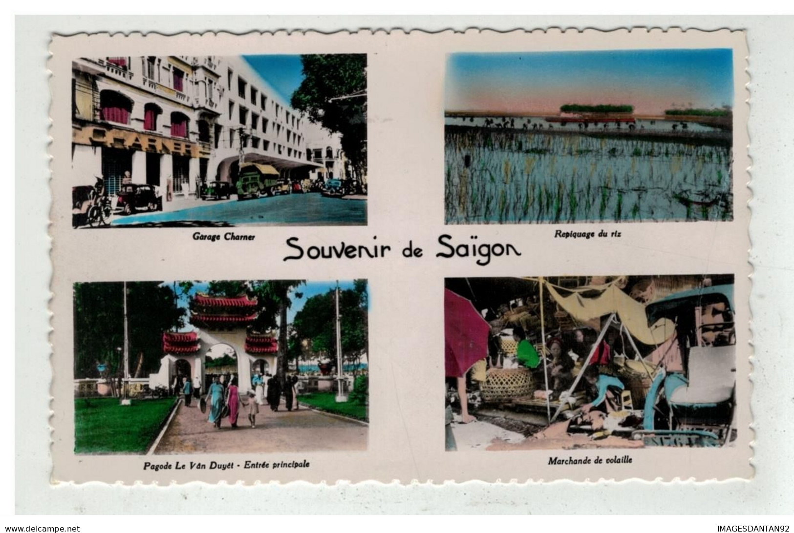 TONKIN INDOCHINE VIETNAM SAIGON #18623 SOUVENIR DE SAIGON GARAGE CHARNER REPIQUAGE RIZ MARCHANDE VOLAILLE - Vietnam