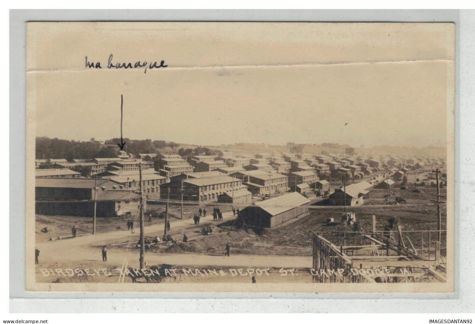 ETATS UNIS USA #17744 BIRDSEYE TAKEN AT MAIN DEPOT ST CAMP DODGE CARTE PHOTO - Autres & Non Classés