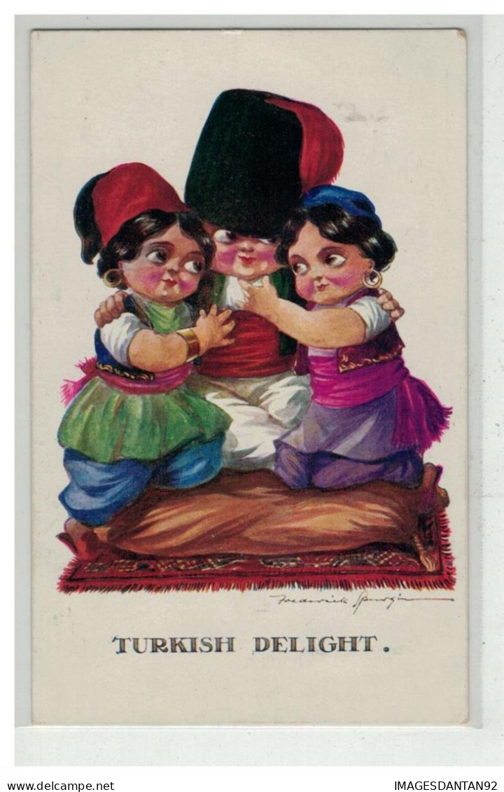 ILLUSTRATEUR #16896 COUPLE ENFANTS TURCS TURQUIE TURKISH DELIGHT TURKEY - Autres & Non Classés