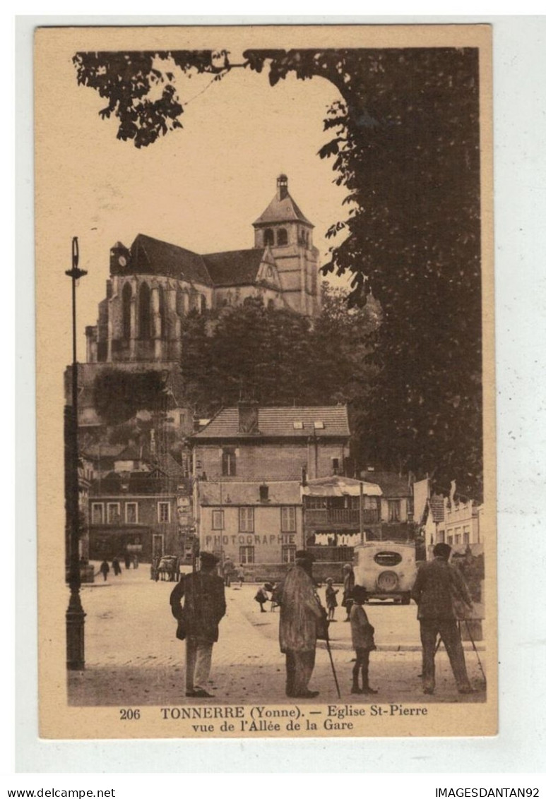 89 TONNERRE #19093 EGLISE SAINT PIERRE VUE ALLEE DE LA GARE - Tonnerre