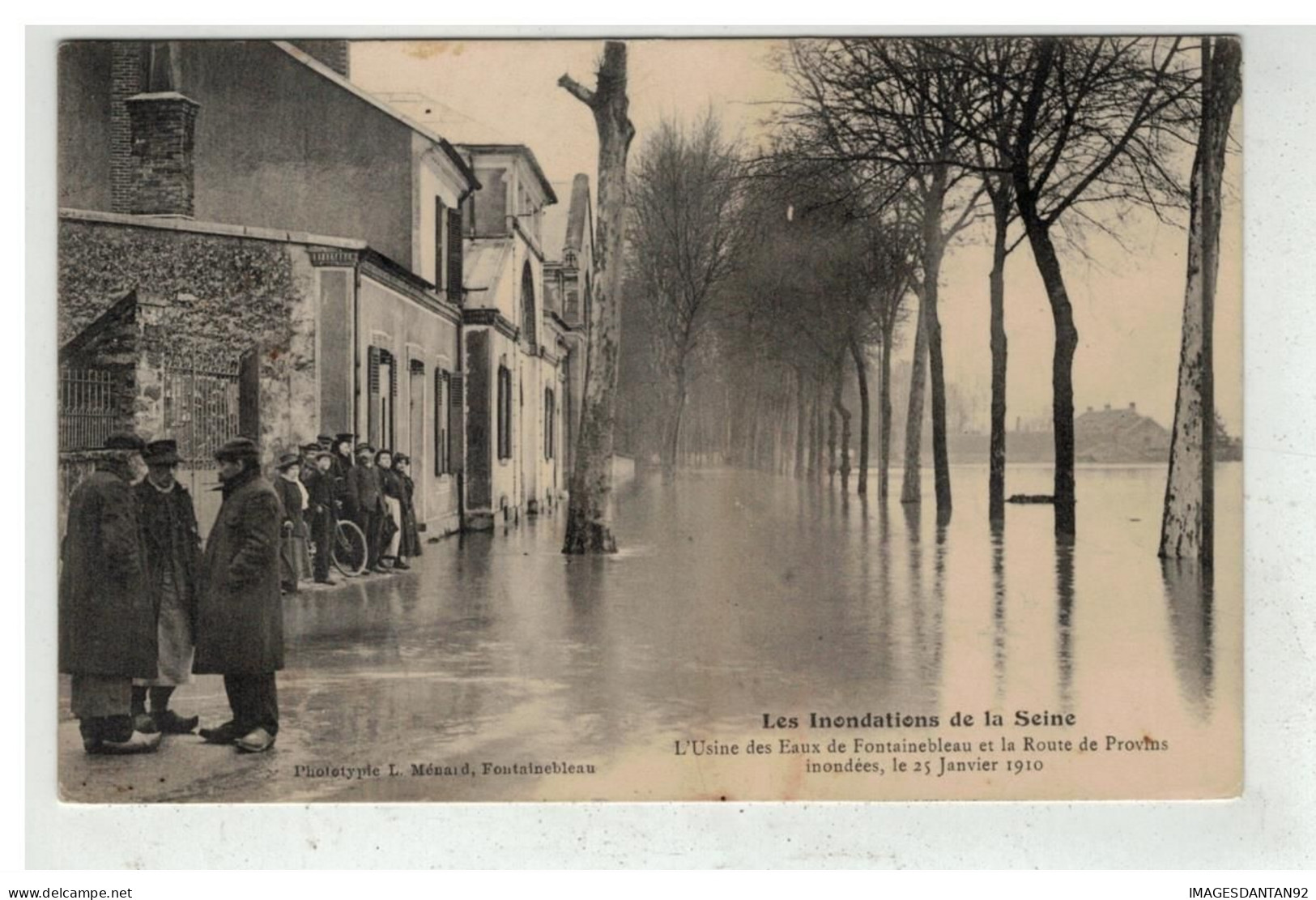 77 FONTAINEBLEAU #19507 LES INONDATIONS DE LA SEINE USINE DES EAUX ROUTE DE PROVINS INONDEES JANVIER 1910 - Fontainebleau