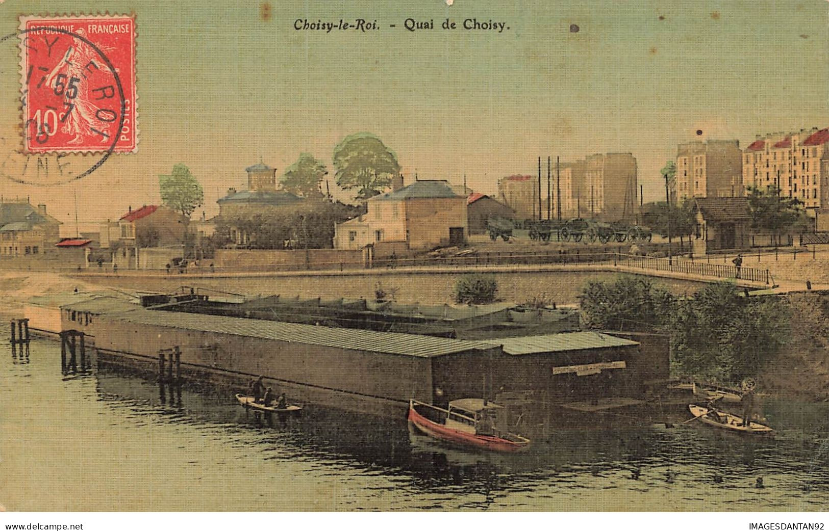 94 CHOISY LE ROI #21614 QUAI CHOISY BATEAUX BARQUES CARTE TOILEE - Choisy Le Roi