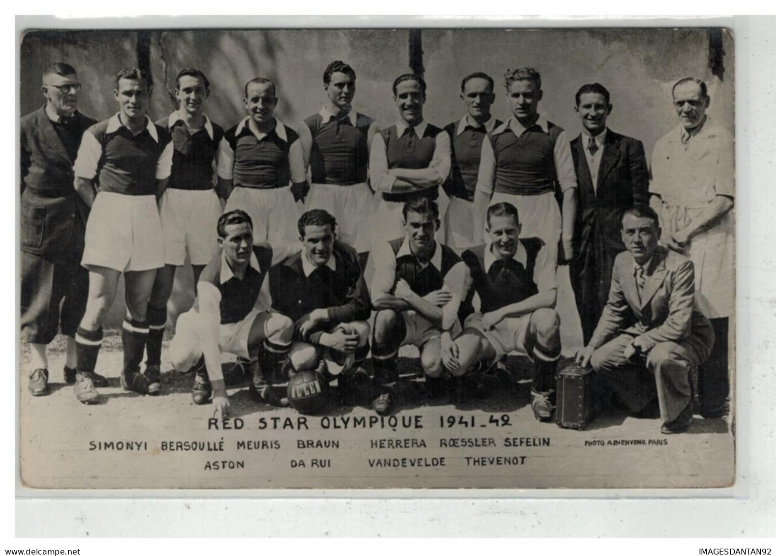 FOOTBALL #17276 SPORT FOOT EQUIPE FRANCAISE FRANCE FRENCH TEAM RED STAR OLYMPIQUE ANNEE 1941 - 1942 - Fútbol