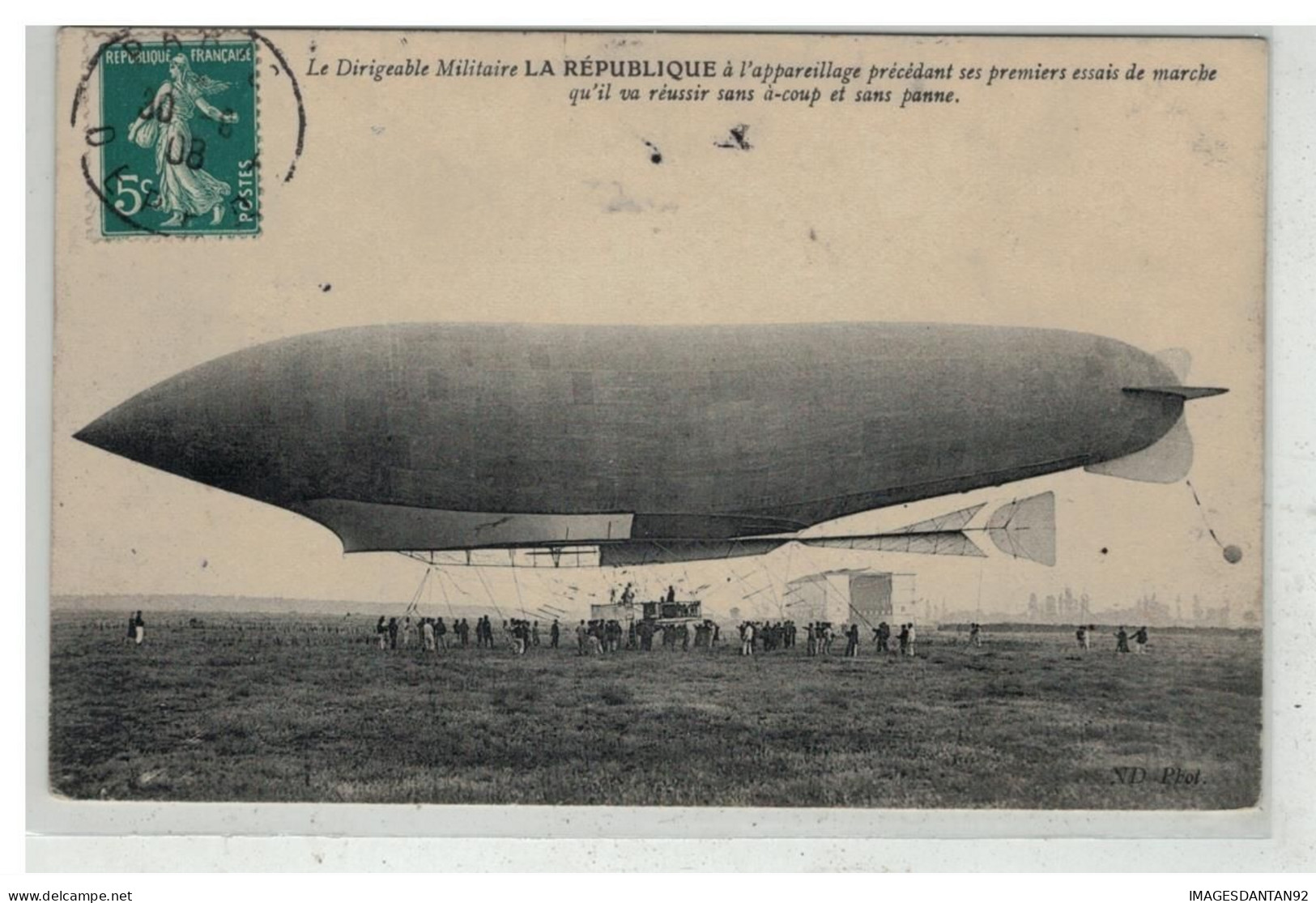 AVIATION #18147 BALLON DIRIGEABLE MILITAIRE LA REPUBLIQUE A L APPAREILLAGE SANS A COUP ET SANS PANNE - Dirigeables