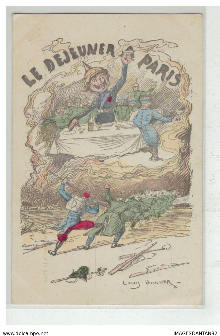 POLITIQUE #17415 DEJEUNER A PARIS ANTI GUILLAUME ANTI ALLEMAND SATIRE ILLUSTRATEUR BOUCHER - Sátiras