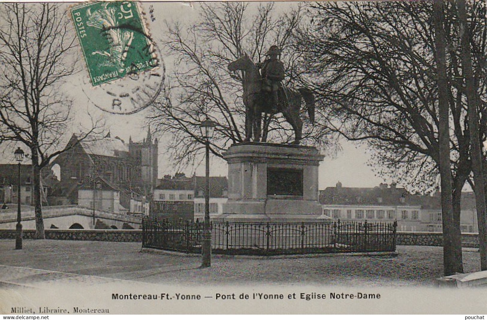 XXX -(77) MONTEREAU FAULT YONNE - PONT DE L' YONNE ET EGLISE NOTRE DAME - 2 SCANS - Montereau