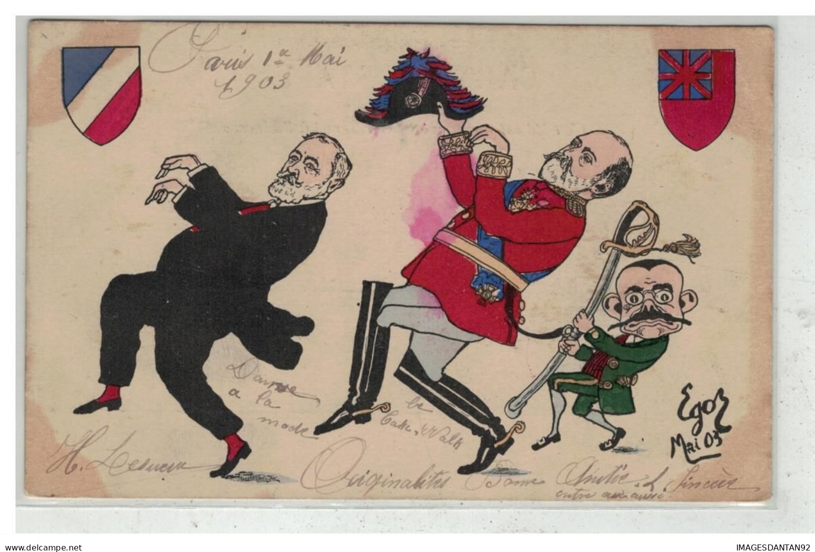 POLITIQUE #17411 LOUBET EDOUARD FRANCE ANGLETERRE DELCASSE ILLUSTRATEUR EGOR - Satirical