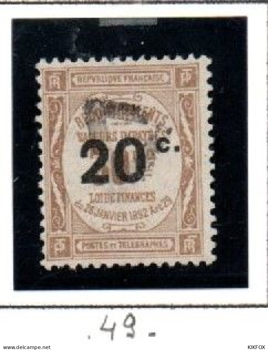 FRANCE ,FRANKREICH , 1917 ,  MI  42,  YT  49, TAXE,  20 C A 30  PERCEVOIR OBLITERES, GESTEMPELT - 1859-1959 Used