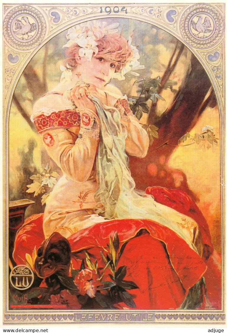 CPM- Alphonse MUCHA - Art Nouveau - Lefèvre-Utile _ SARAH BERNHARDT *1904*SUP*** Scan Recto/Verso - Mucha, Alphonse