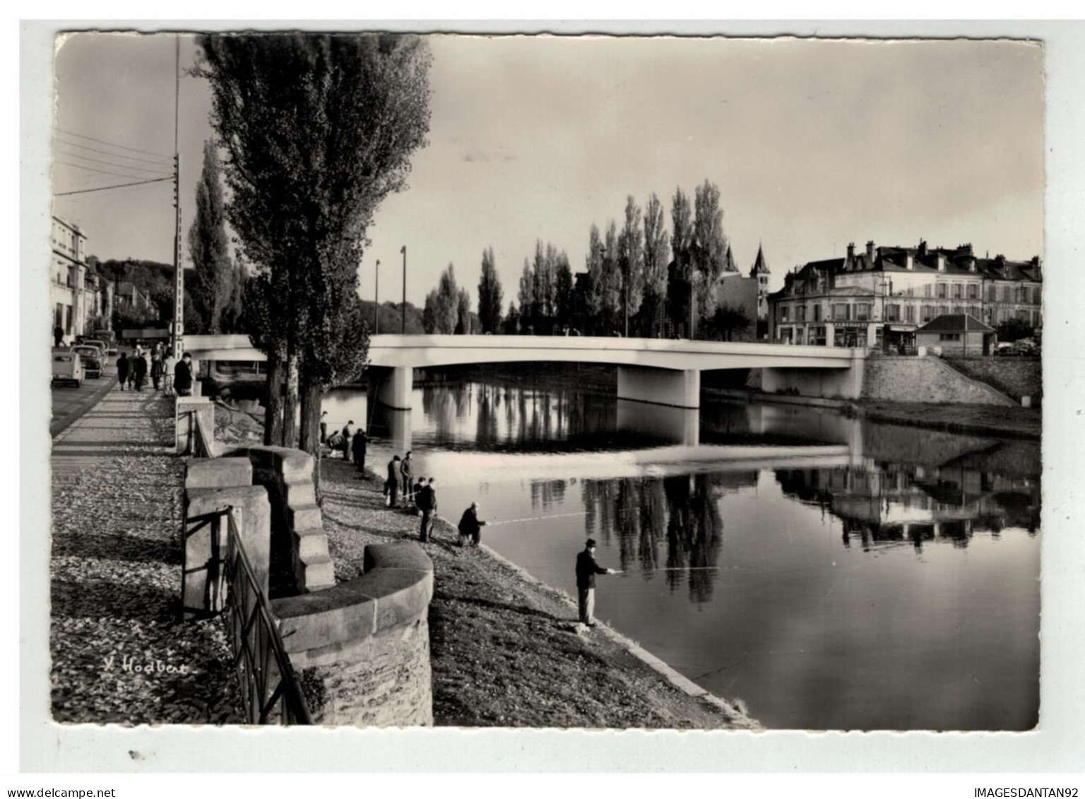 77 MELUN #19586BIS LA SEINE PONT JEANNE D ARC PECHE PECHEURS N°1206 - Melun