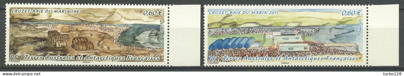 TAAF 2011 N° 599/600 ** Neuf  MNH Superbe C 6 € Faune Oiseaux Birds Manchots Fauna Baie Du Marin Crozet - Unused Stamps