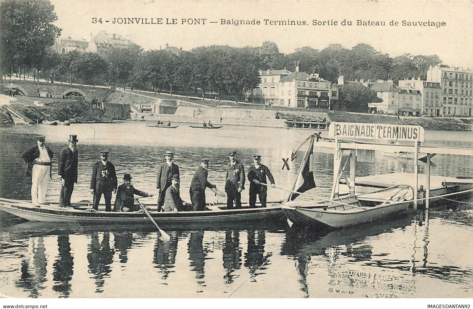 94 JOINVILLE LE PONT #21629 BAIGNADE TERMINUS BATEAU SAUVETAGE BARQUES - Joinville Le Pont