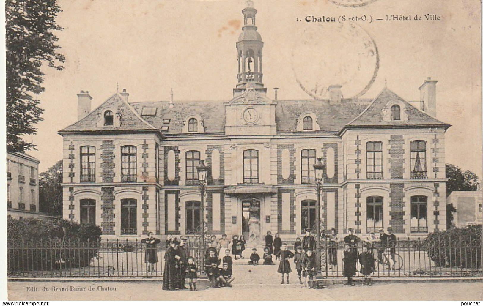 XXX -(78) CHATOU - L' HOTEL DE VILLE - ANIMATION - ENFANTS  , ECOLIERS - 2 SCANS - Chatou