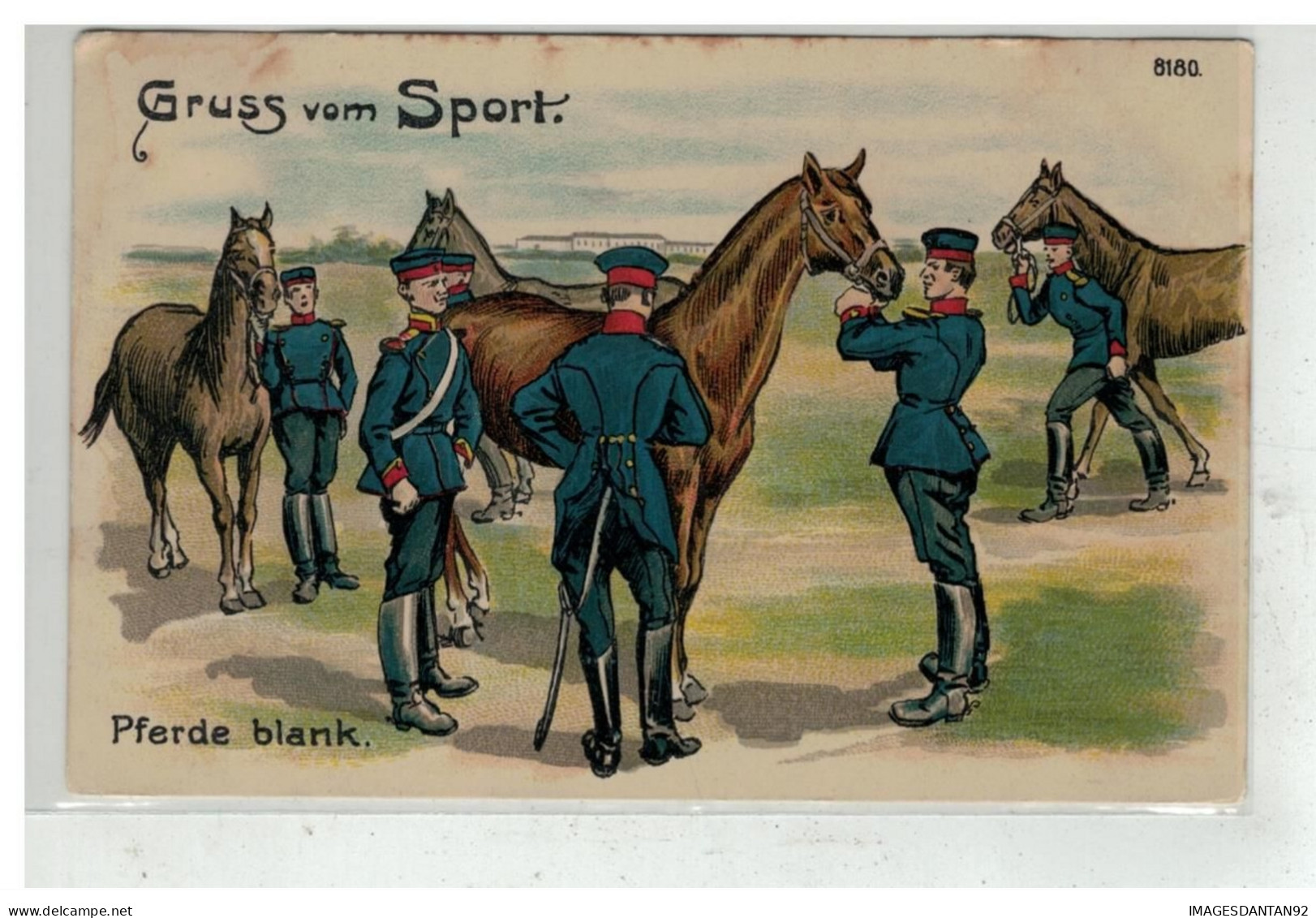 HIPPISME #17346 GRUSS AUS SPORT EQUITATION MILITAIRE MILITAIRE REGIMENT ALLEMANDS TYPE HUSSARD CHEVAL PFERDE BLANK - Reitsport