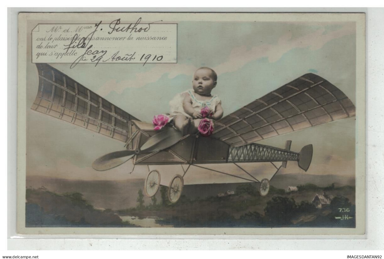 AVIATION #18352 AVION PLANE BEBE A BORD D UN PLANEUR PHOTO MONTAGE - ....-1914: Precursori