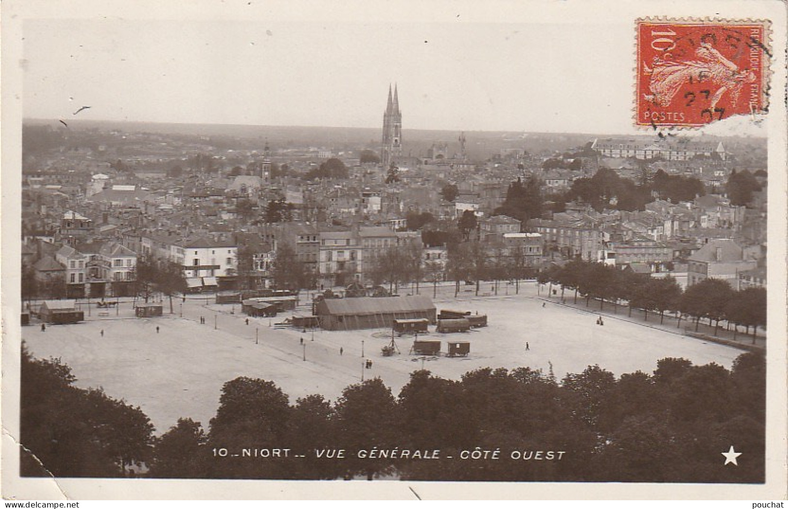 XXX -(79) NIORT - VUE GENERALE - COTE OUEST - ANIMATION - ROULOTTES , CIRQUE ? - 2 SCANS - Niort