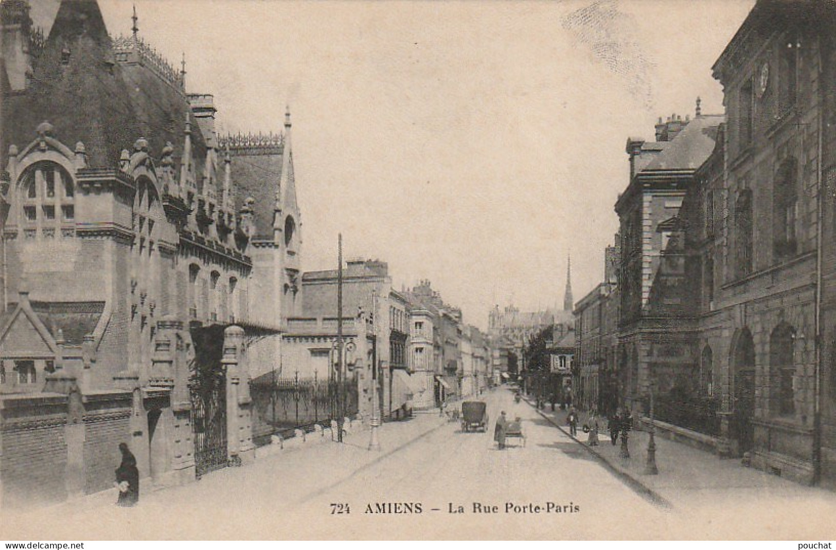 XXX -(80) AMIENS - LA RUE PORTE PARIS - ANIMATION - PHOT. EDIT. CARON , AMIENS - 2 SCANS - Amiens