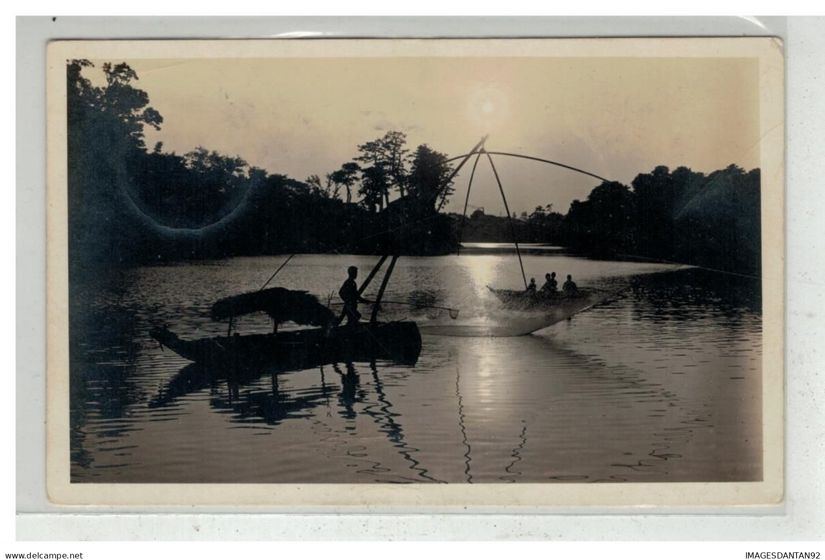 JAPON JAPAN #18718 PECHE AU CARRELET PECHEURS CARTE PHOTO - Otros & Sin Clasificación