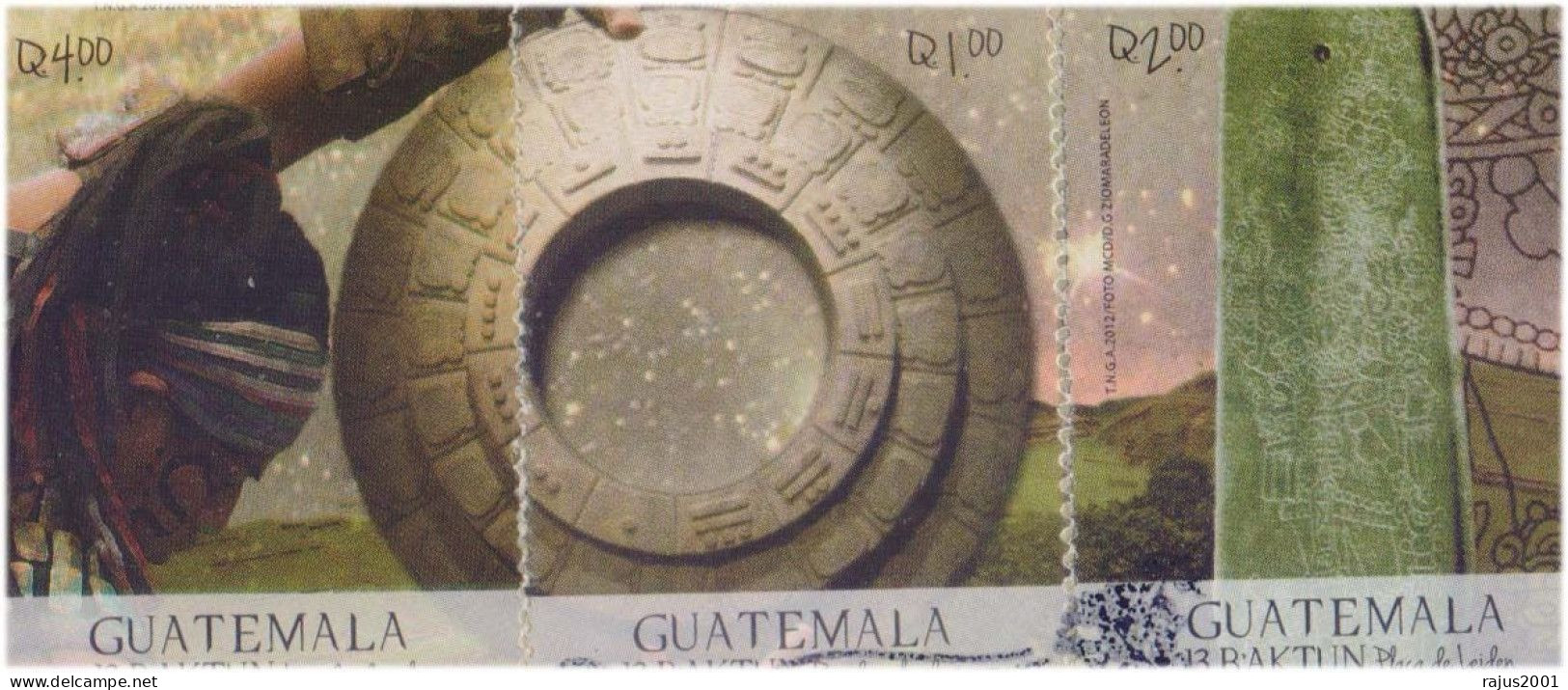 Maya Calendar Stone, Astronomy Mathematics, Pre Colombian Mesoamerica Civilization, Mayan Glyph, History Guatemala FDC - Astronomie