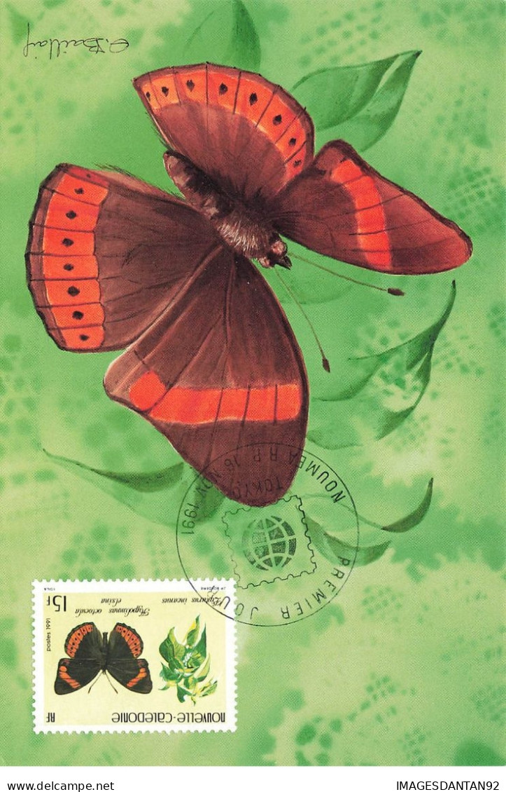 CARTE MAXIMUM #23560 NOUVELLE CALEDONIE NOUMEA 1991 TOKYO PAPILLON - Maximumkaarten