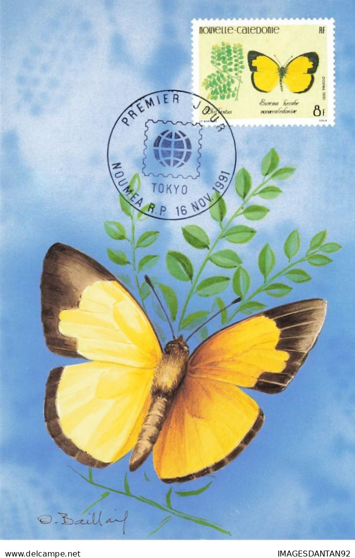 CARTE MAXIMUM #23559 NOUVELLE CALEDONIE NOUMEA 1991 TOKYO PAPILLON - Cartes-maximum