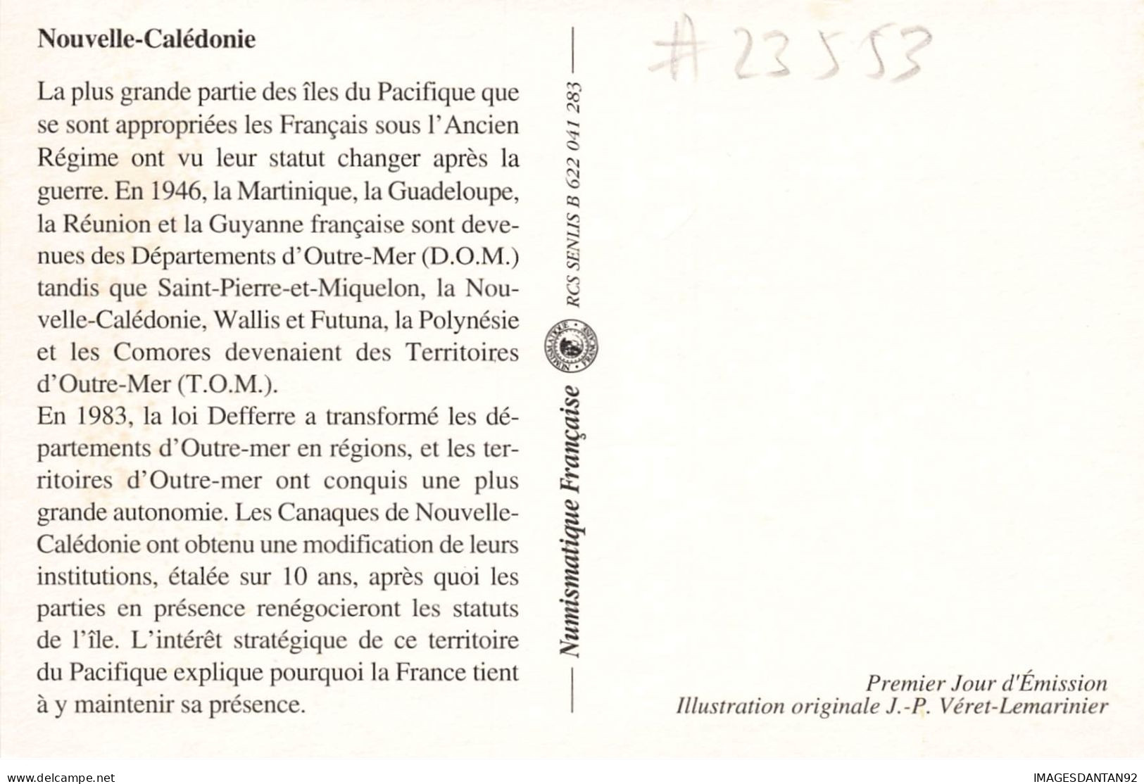 CARTE MAXIMUM #23553 NOUVELLE CALEDONIE NOUMEA 1994 LES DIRECTIONS OPT - Cartes-maximum