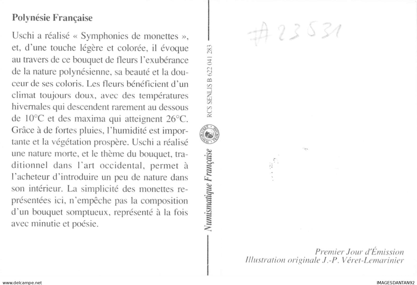 CARTE MAXIMUM #23531 POLYNESIE FRANCAISE PAPEETE 1992 ARTISTES PEINTRES  USCHI SYMPHONIES DE MONETTES - Maximumkaarten