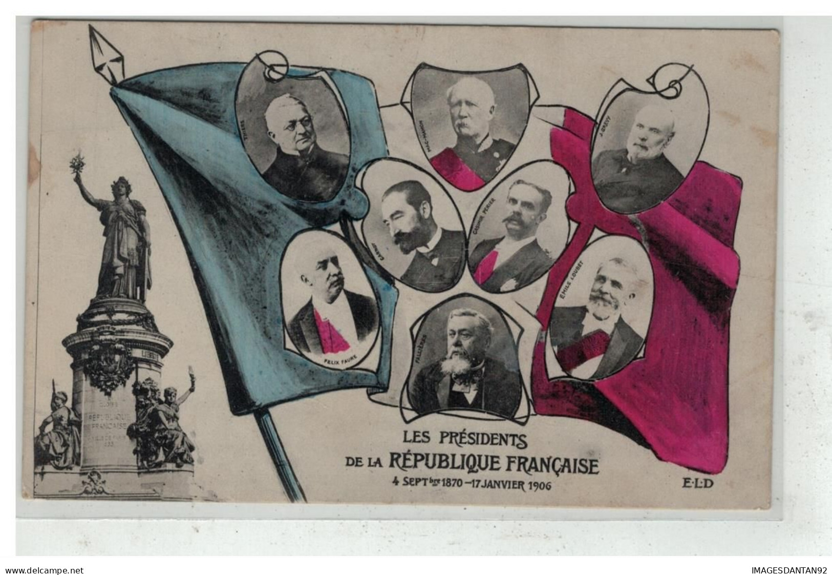 POLITIQUE #17381 LES PRESIDENTS DE LA REPUBLIQUE FRANCAISE 1870/1906 DRAPEAU FRANCE PATRIOTIQUE - Satirische