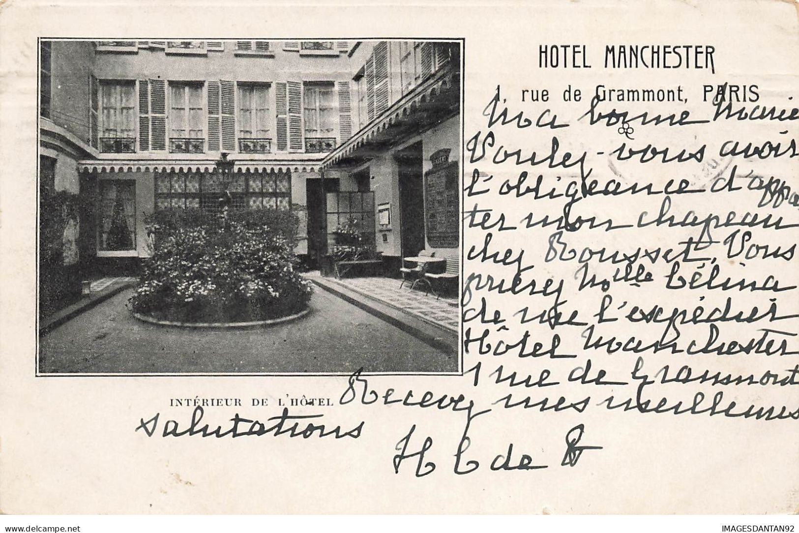 75 PARIS 02 #22577 HOTEL MANCHESTER RUE GRAMMONT - District 02
