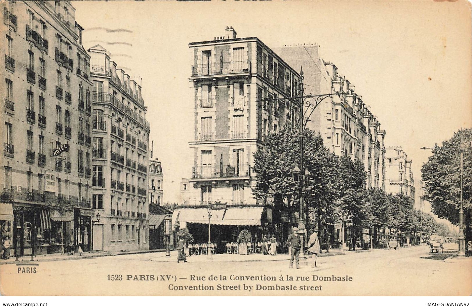 75 PARIS 15 #22576 RUE CONVENTION RUE DOMBASLE TERRASSE CAFE HOTEL BOUTIQUES COMMERCES - Arrondissement: 15