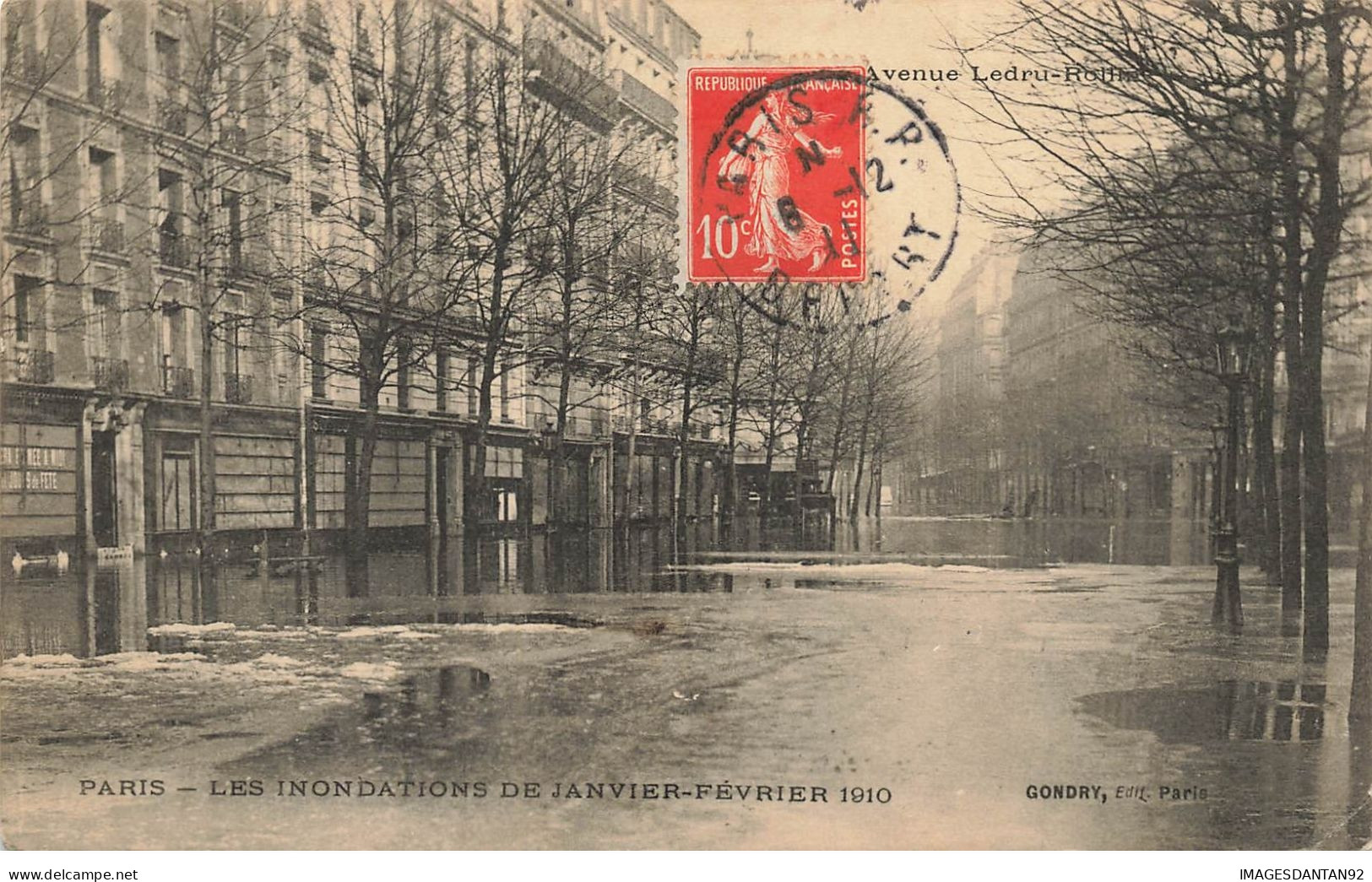 75 PARIS 12 #22563 AVENUE LEDRU ROLLIN INONDATIONS 1910 EDIT GONDRY - Paris (12)