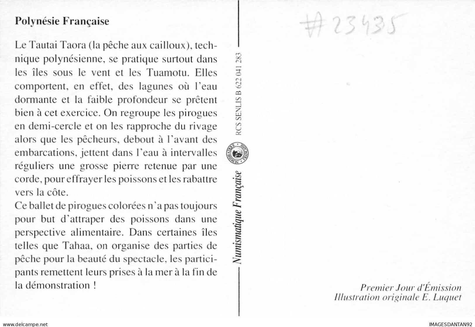 CARTE MAXIMUM #23435 POLYNESIE FRANCAISE PAPEETE 1991 LA PECHE AUX CAILLOUX - Cartes-maximum