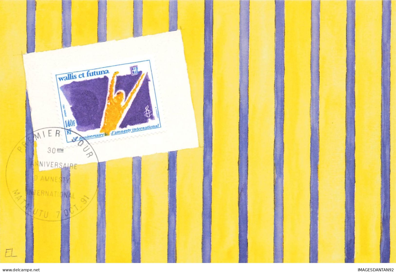 CARTE MAXIMUM #23432 WALLIS ET FUTUNA MATA UTU ANNIVERSAIE AMNESTY INTERNATIONAL 1991 - Maximumkarten