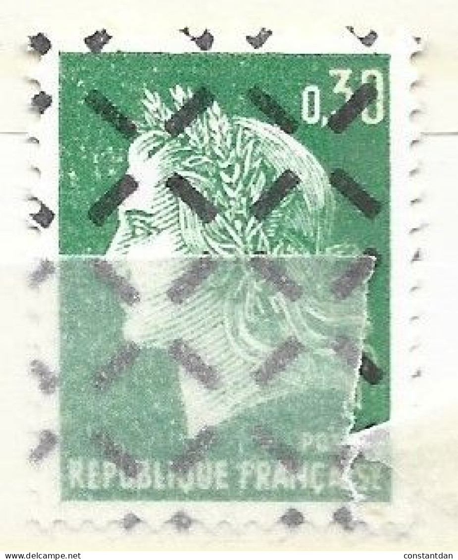FRANCE N° 1611 30C VERT TYPE MARIANNE DE CHEFFER PARA OBLITERE AVEC GOMME - Unused Stamps