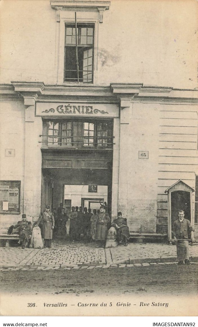 78 VERSAILLES #23262 CASERNE DU 5 EME GENIE RUE SARTORY + CACHET REGIMENT DU GENIE D 2 - Versailles