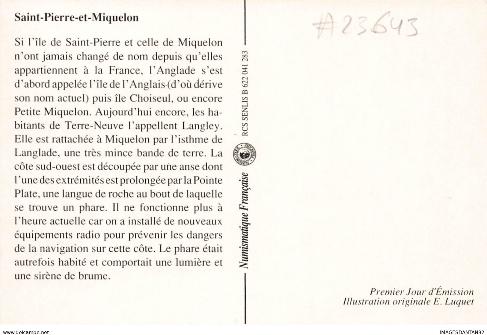 CARTE MAXIMUM #23643 SAINT PIERRE ET MIQUELON 1992 LES PHARES PHARE DE POINTE PLATE - Cartes-maximum