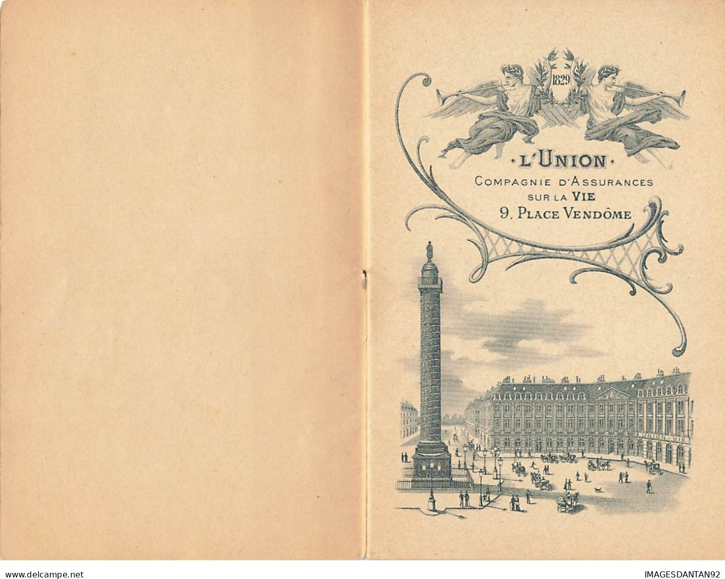 75001 PARIS #23379 UNION VIE 9 PLACE VENDOME CALENDRIER AGENDA MEMENTO 1903 GRAVURE PUBLICITE COMPAGNIE ASSURANCE - Arrondissement: 01