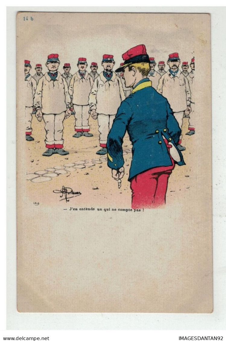 ILLUSTRATEUR GUILLAUME #17053 J EN ENTENDS UN QUI NE COMPTE PAS....  PUBLICITE LES TIMBRES DE L ANJOU AU DOS - Guillaume