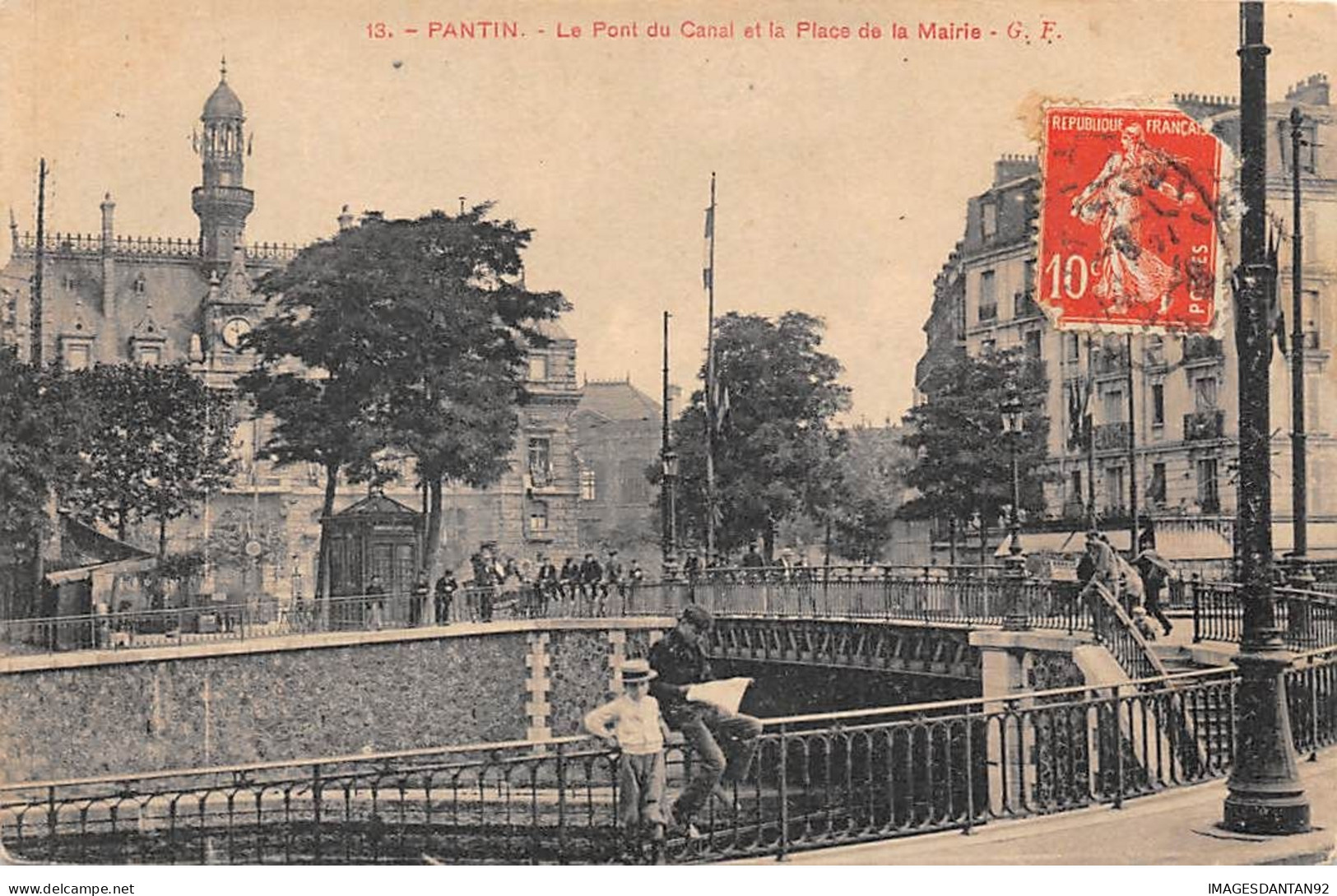 93 PANTIN #19957 PONT DU CANAL PLACE DE LA MAIRIE - Pantin