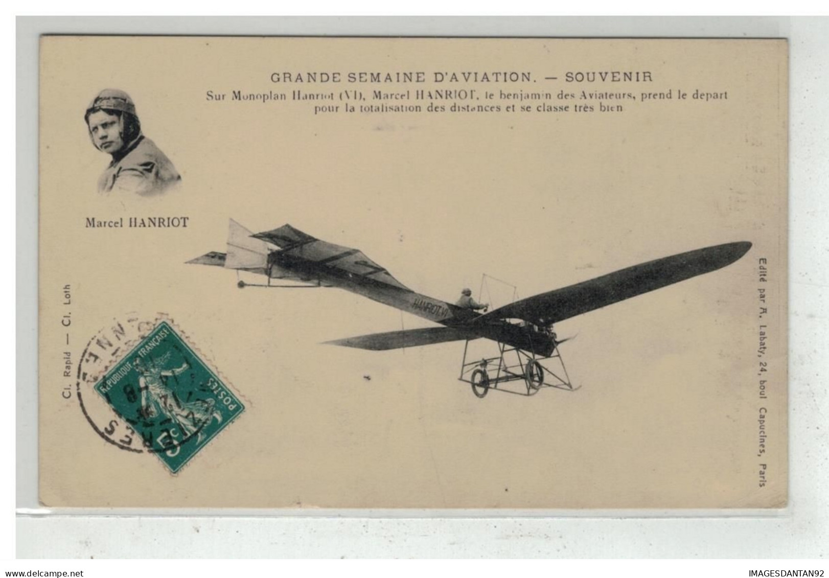 AVIATION #18332 AVION PLANE SUR MONOPLAN MARCEL HANRIOT PREND LE DEPART - ....-1914: Precursores